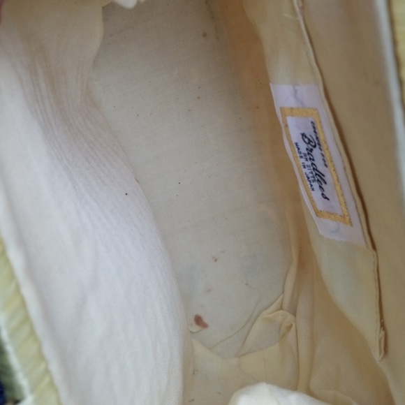 Vintage Mid Century Bradlees Yellow Straw Beaded Bag Made in Japan - Picture 10 of 11